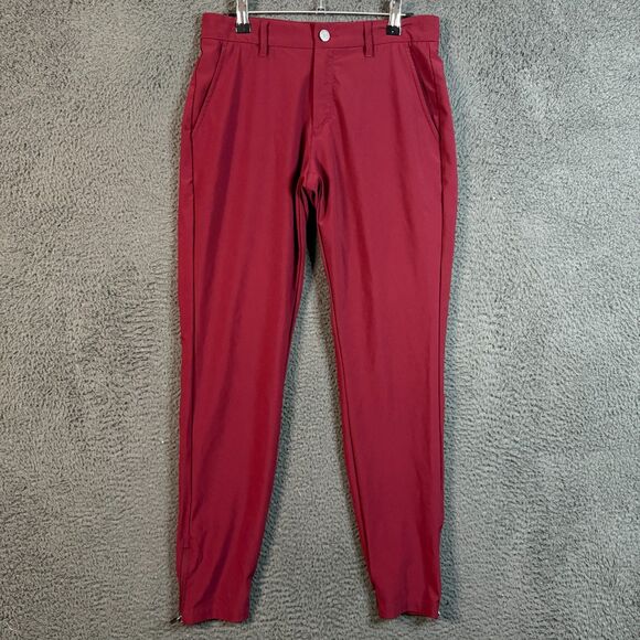 Primo Golf Pants Mens 29x30 Red Slim Fit Jogger Zipper Ankle Stretch Golf - Picture 1 of 15